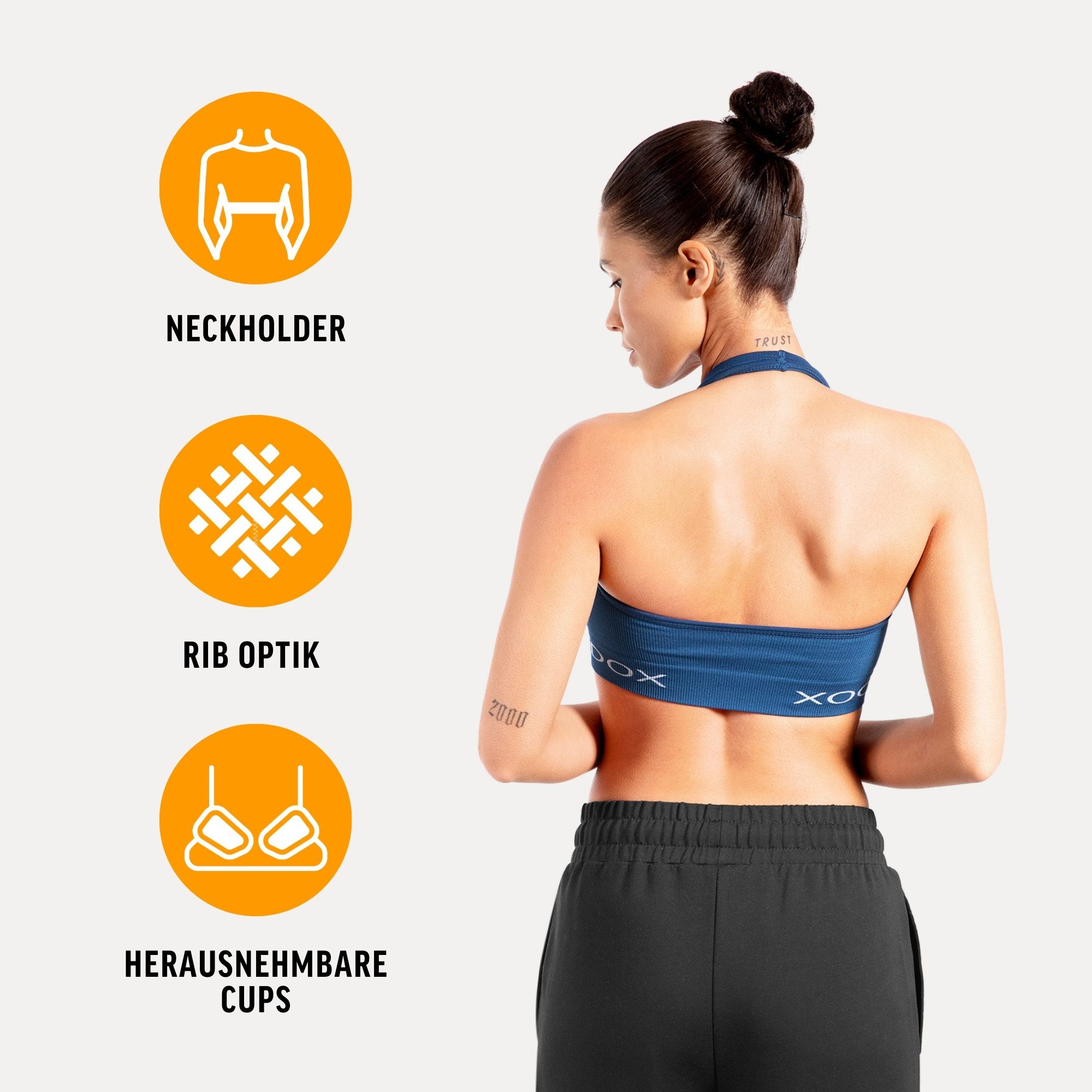 Smilodox Sport-BH Azura, Seamless Sport Top Rückenfrei Starker Halt Fitness günstig online kaufen