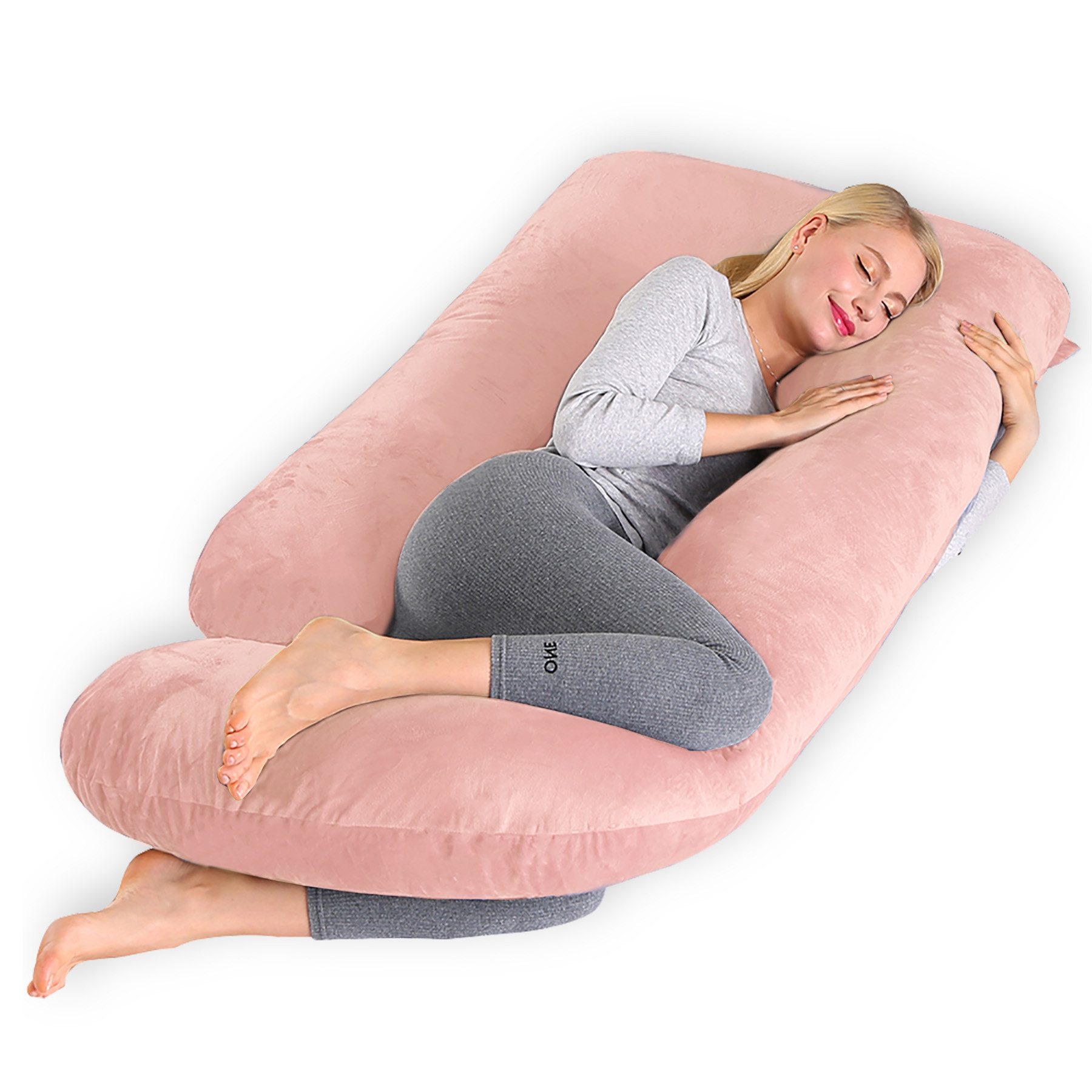 CALIYO Seitenschläferkissen Stillkissen, J-förmiges Schwangerschaftskissen zum Schlafen, Seitenkissen, Seitenschläferkissen ergonomisch geformt