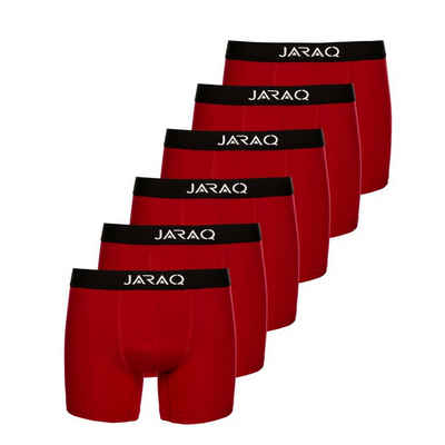 JARAQ Boxer JARAQ Bambus Boxershorts Herren 6er Pack Perfekte Passform Unterhosen für Männer S - 4XL Bordeaux