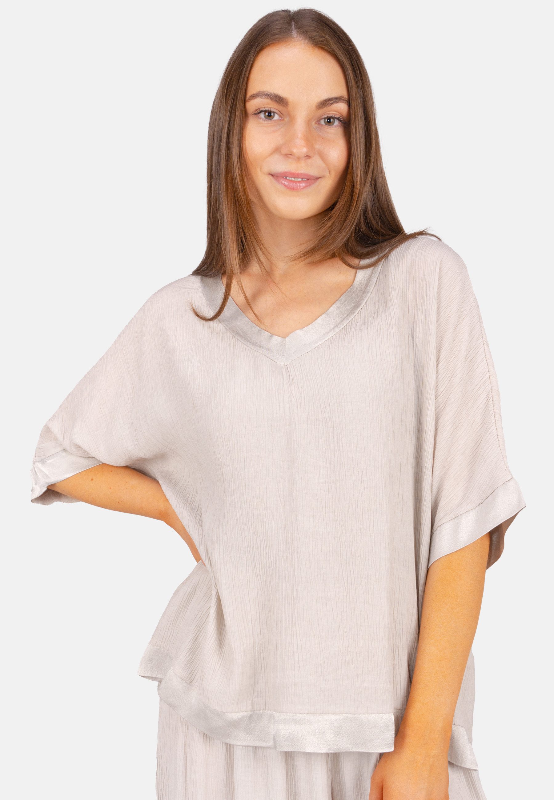 Seasons of April Klassische Bluse STELLA (1-tlg) Lockere Damen Bluse, Crinkle Jersey Stella, für Büro, Alltag & Urlaub