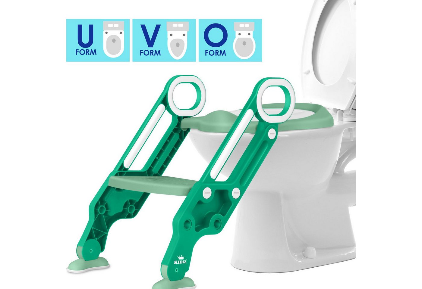 Thumbnail - KIDIZ WC-Sitz, Kinder Toilettensitz Toilettentrainer mit Treppe und Griffe