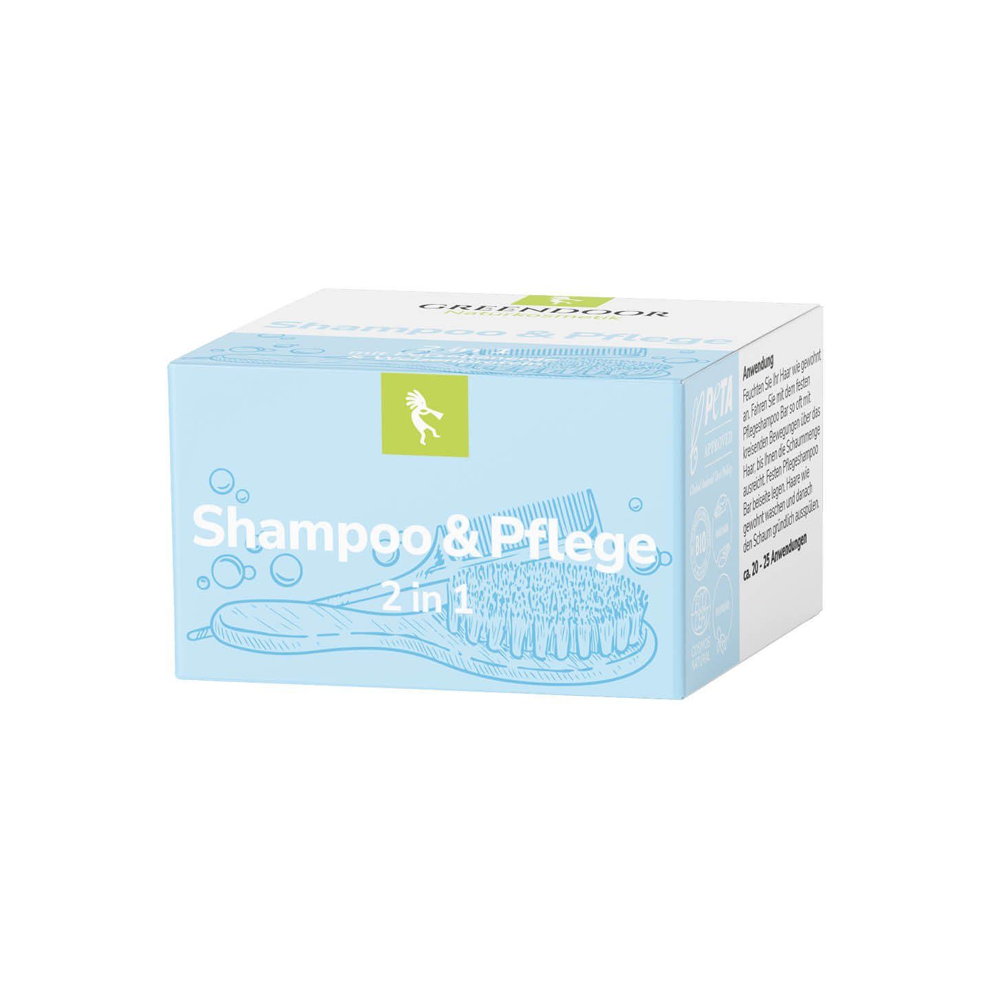 GREENDOOR Festes Haarshampoo 2 in 1 Shampoo und Pflege