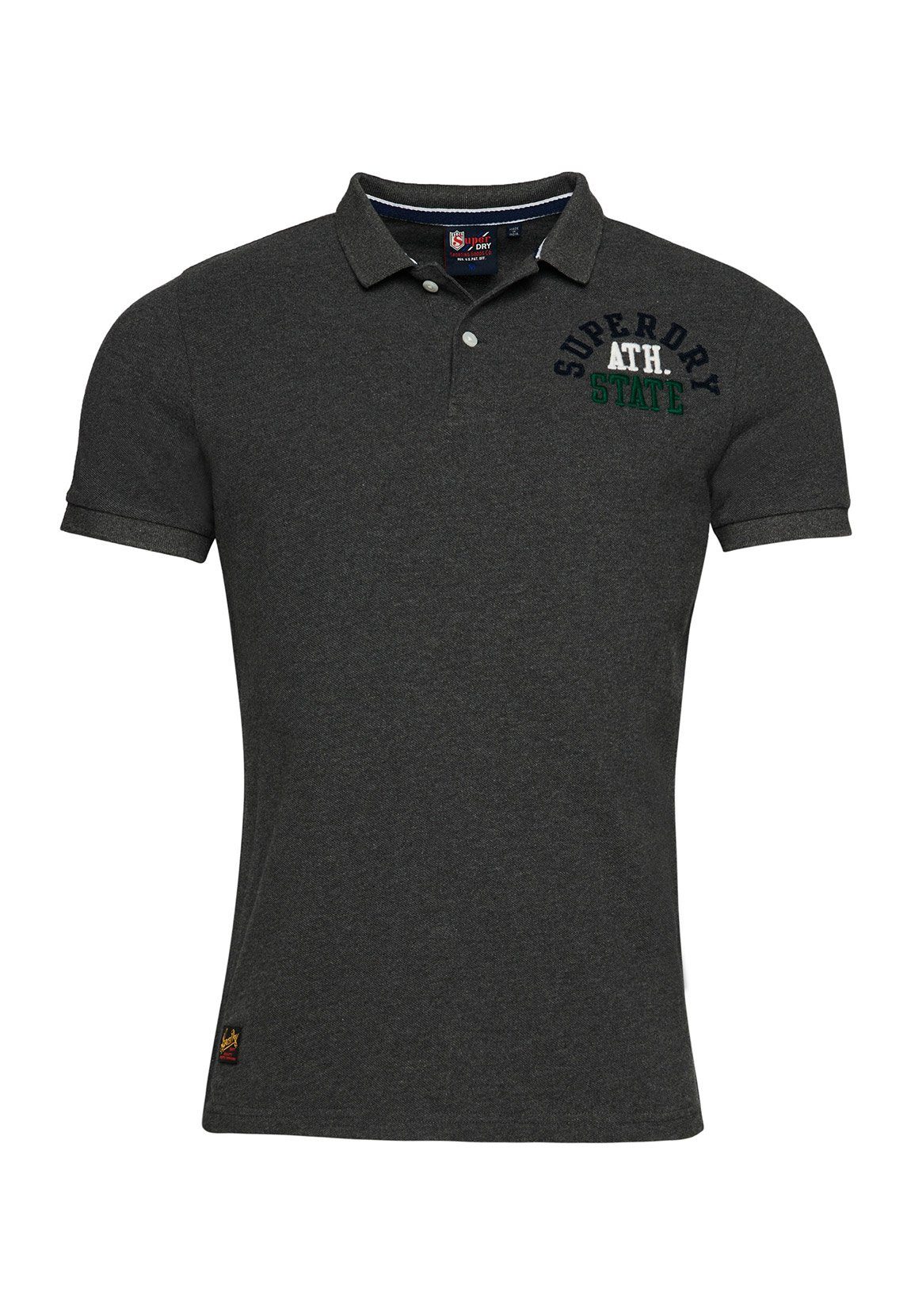 Superdry Poloshirt Superdry Polo VINTAGE SUPERSTATE POLO Rich Charcoal Marl Dunkelgrau