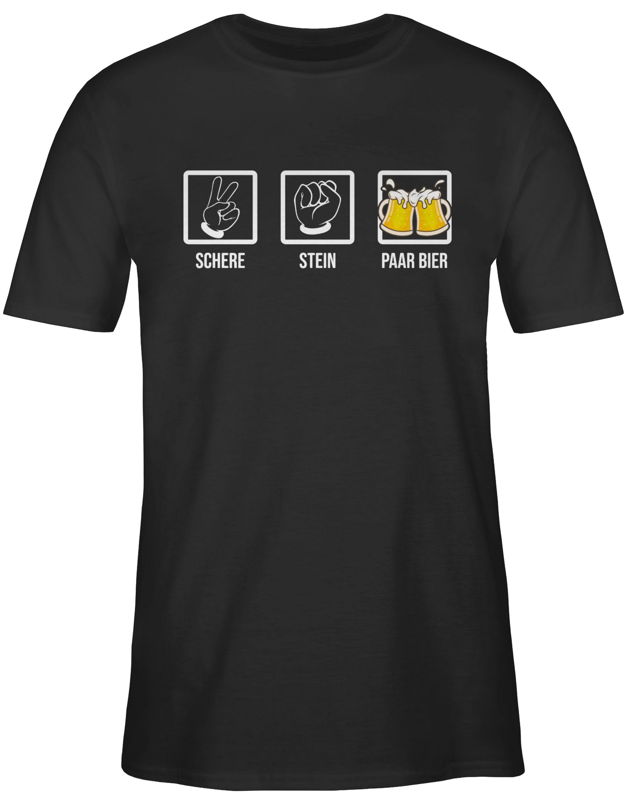 T-Shirt Bierliebhaber Bier Saufen für Schere Shirtracer Vatertag Paar Hopfe Papa 01 Lustiges Geschenk Betrinken Schwarz Stein -