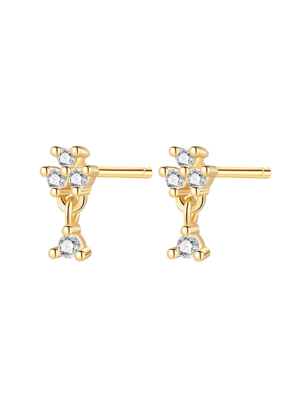 Paar Ohrstecker Blumen, 925 Silber Ohrstecker Damen