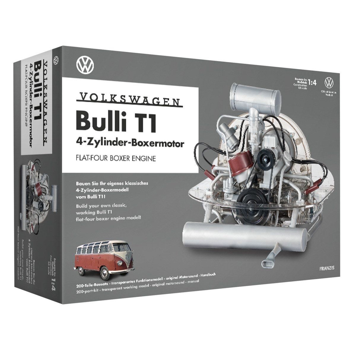 Idena Modellbausatz Motorbausatz VW Bulli T1 4-Zylinder Boxermotor mehrfarbig