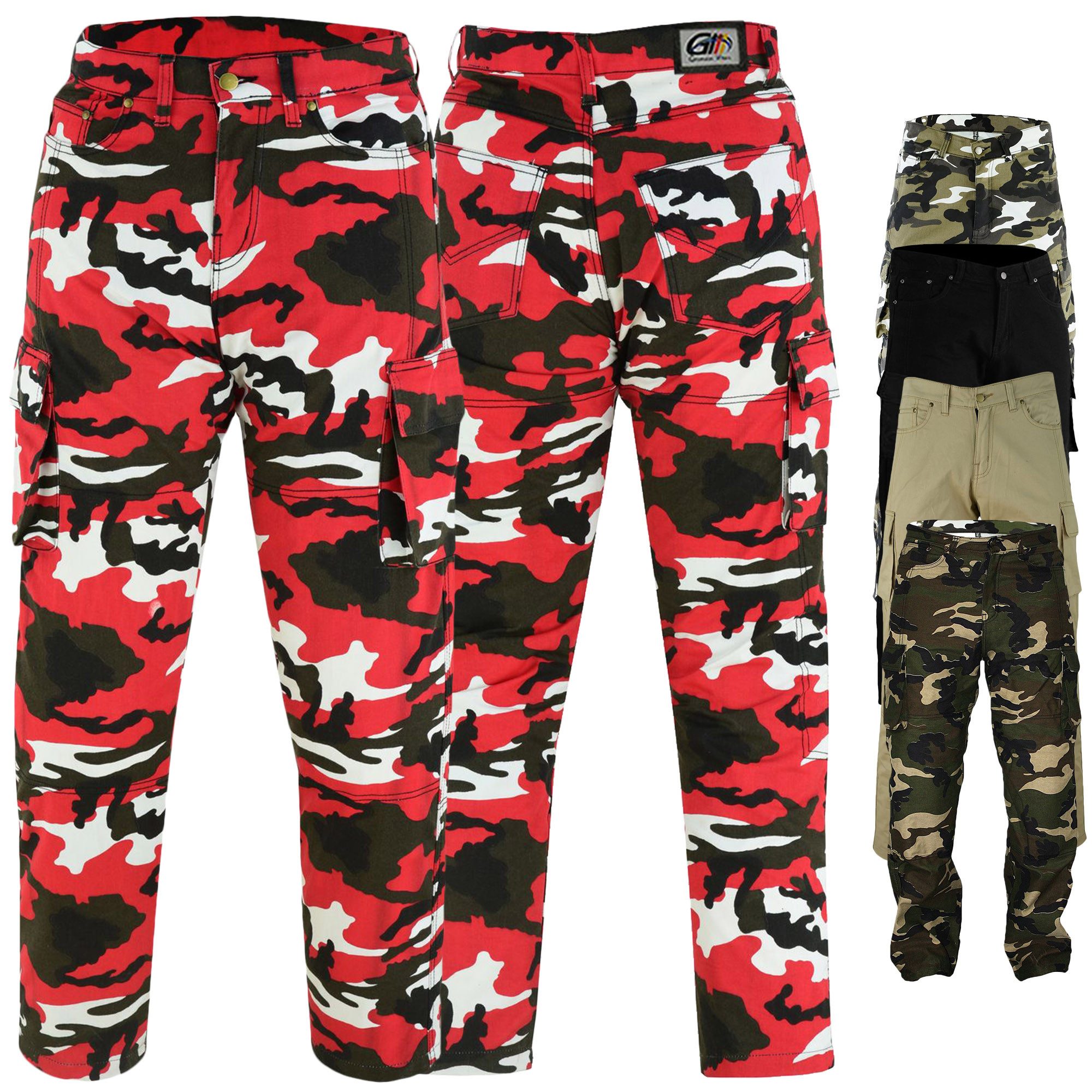 German Wear Motorradhose JEANS-003 Motorradjeans Biker Cargohose mit Schutz Aramidstoff & CE-Protektoren
