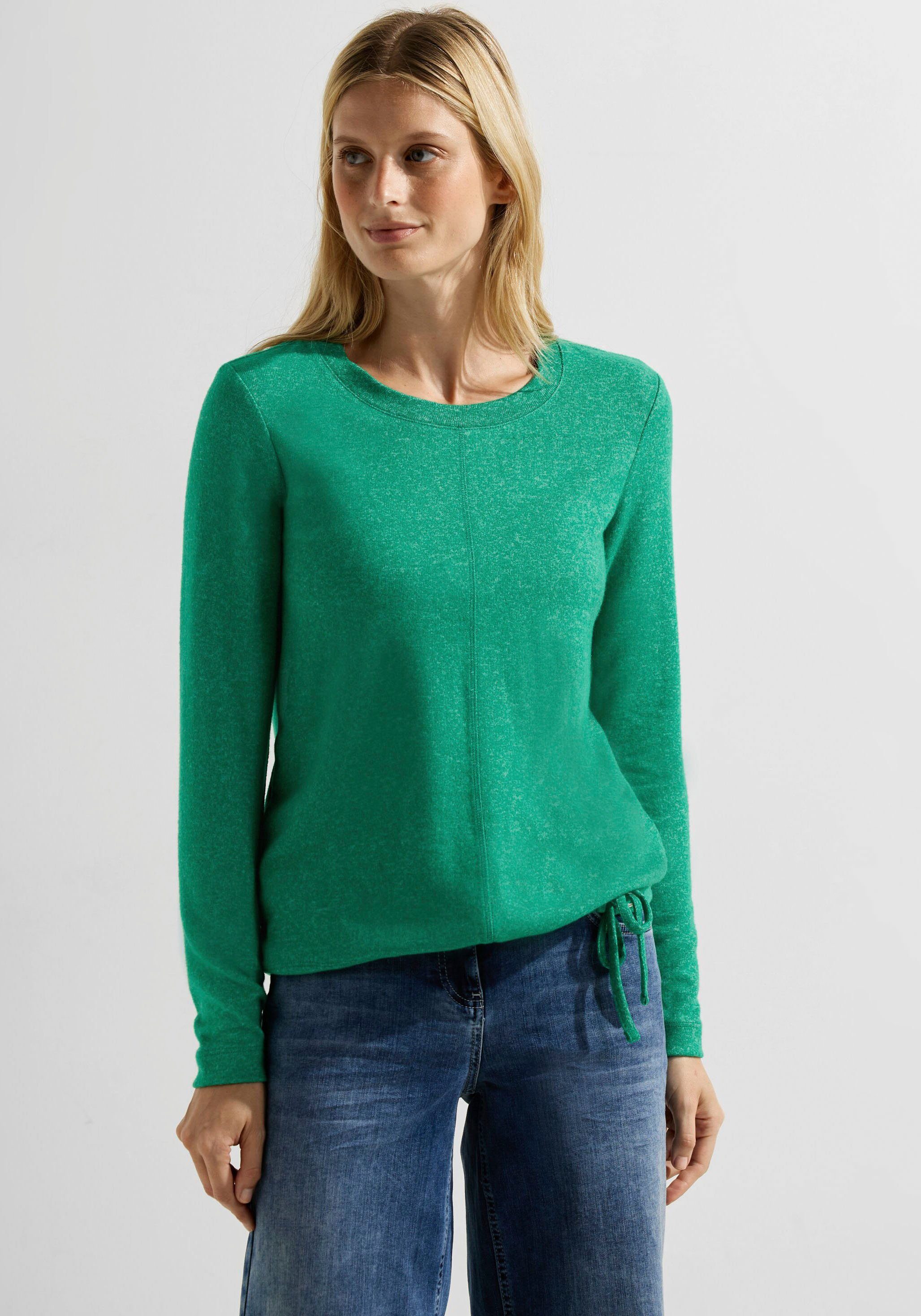 Cecil Sweater mit Tunnelzugband im Saum easy green