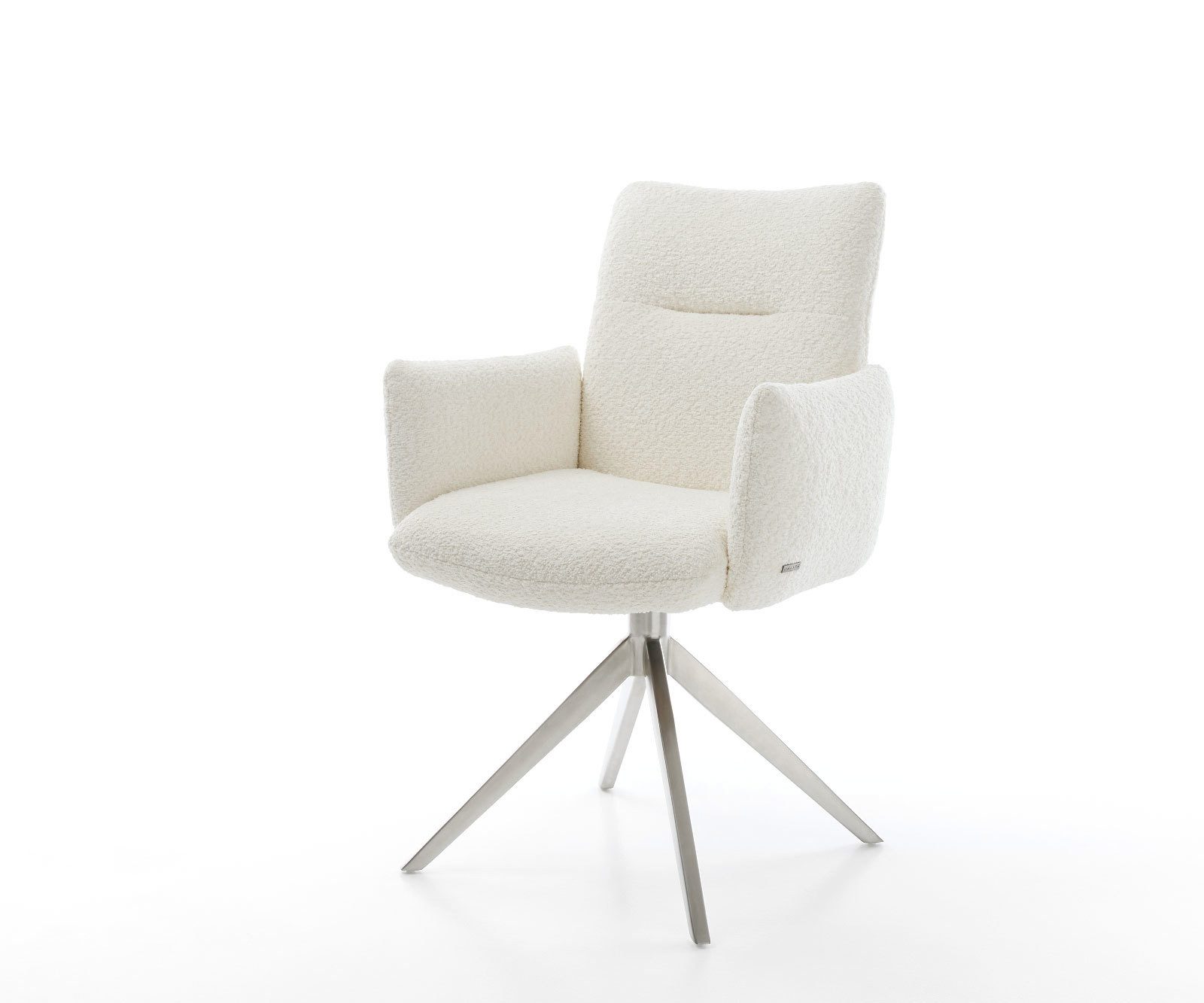 DELIFE Polsterstuhl Jova-Flex, mit Armlehnen Kreuzgestell breit Edelstahl B günstig online kaufen