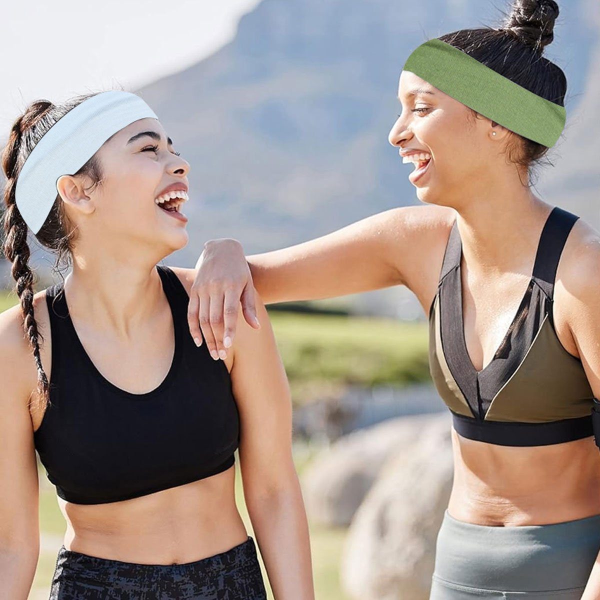 Pilates Jormftte Haarband Yoga-Baumwoll-Stirnbänder,Stretch-Schweißband,für Sport Mehrfarbig2