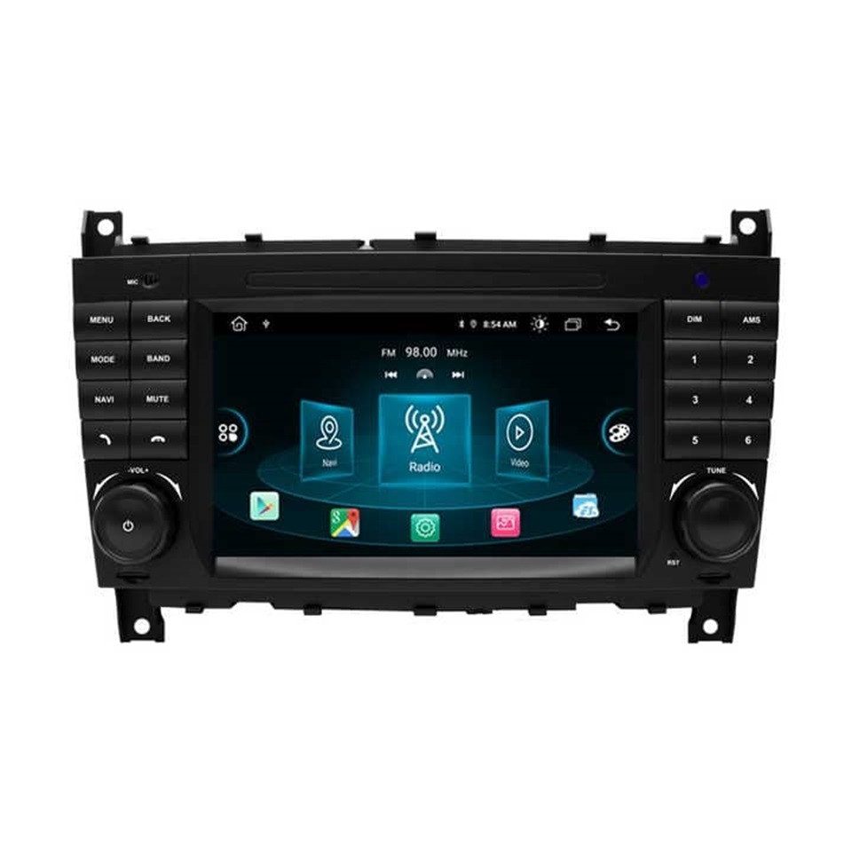 GABITECH 7 Zoll Autoradio Navi für Mercedes C Klasse W203 CLK W209 C200 CLC Autoradio (FM / AM-Radio, RDS, DAB+ Optional, 4GB RAM 64GB ROM Octa-Core. Drahtlos Carplay und Android Auto)