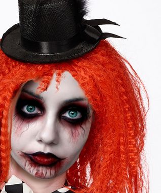 Karneval-Klamotten Zombie-Kostüm Clownsperücke Horror Clown Perücke rot, Halloween Perücke in auffälligem Rot Pierrot