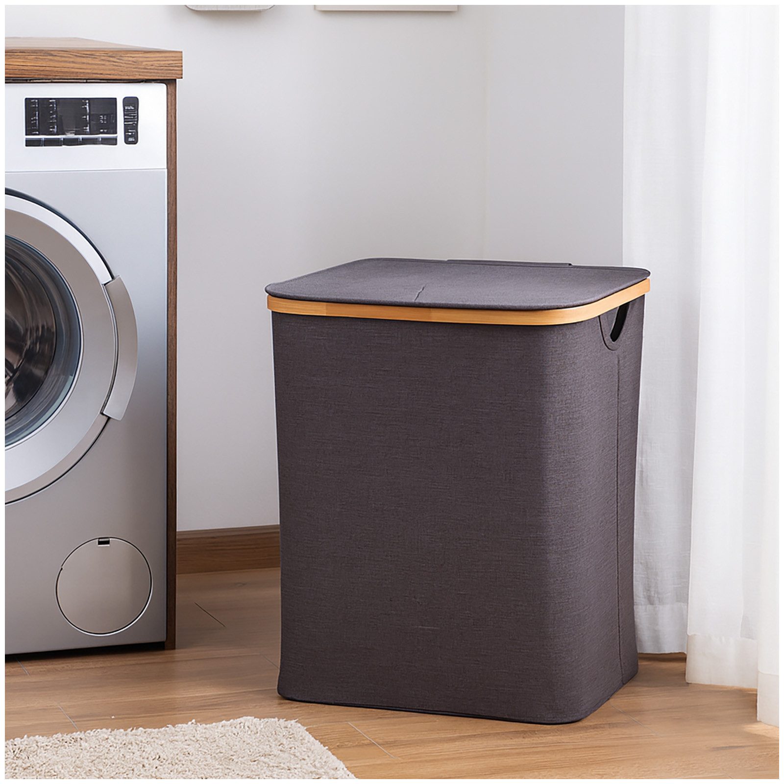 HTI-Living Wäschetonne Wäschekorb mit Deckel Ilian 60 Liter (Stück, 1 St., günstig online kaufen