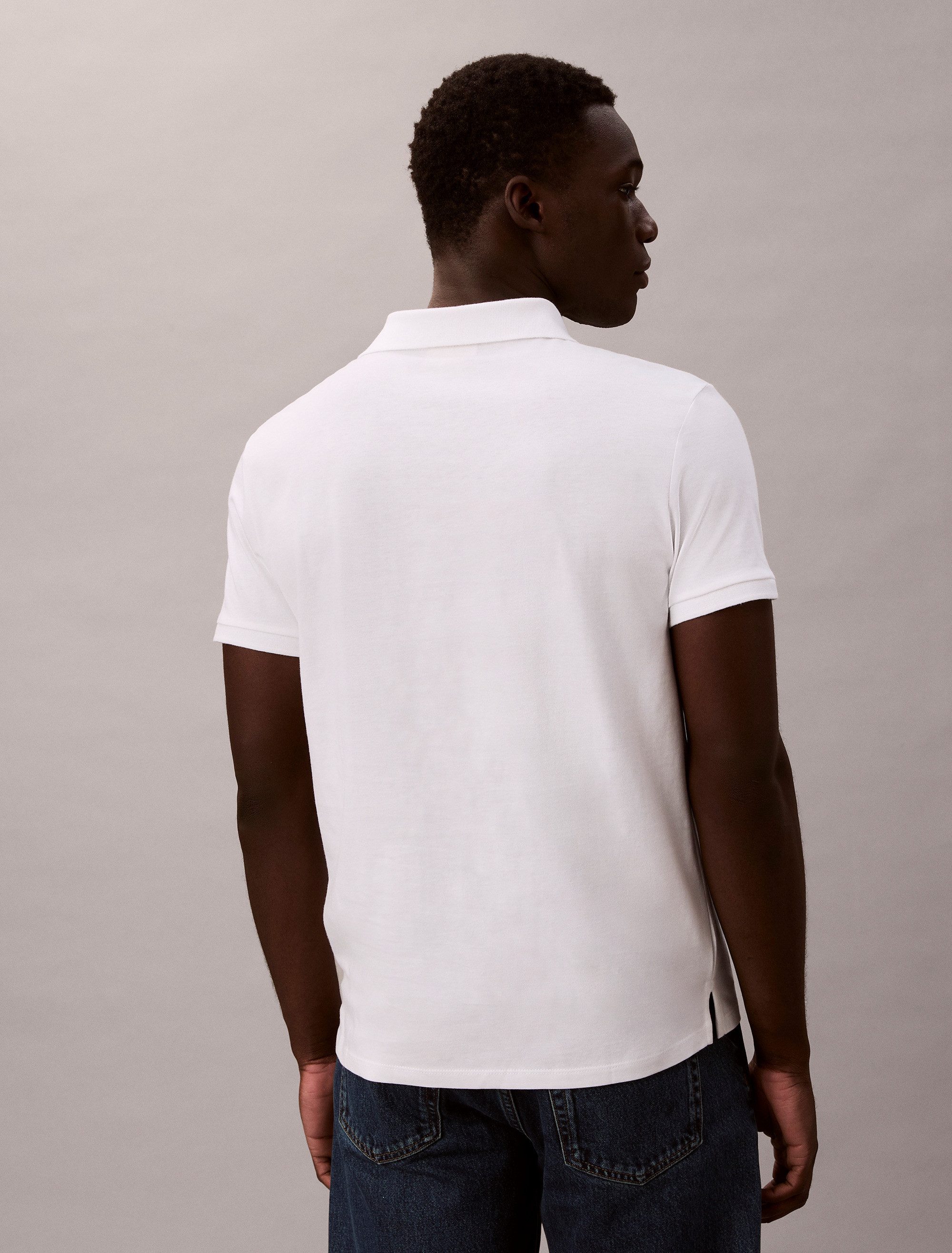 Calvin Klein Jeans Poloshirt CLASSIC MONOGRAM normale Passform, basic, Logostickerei – Bild 3 von 5