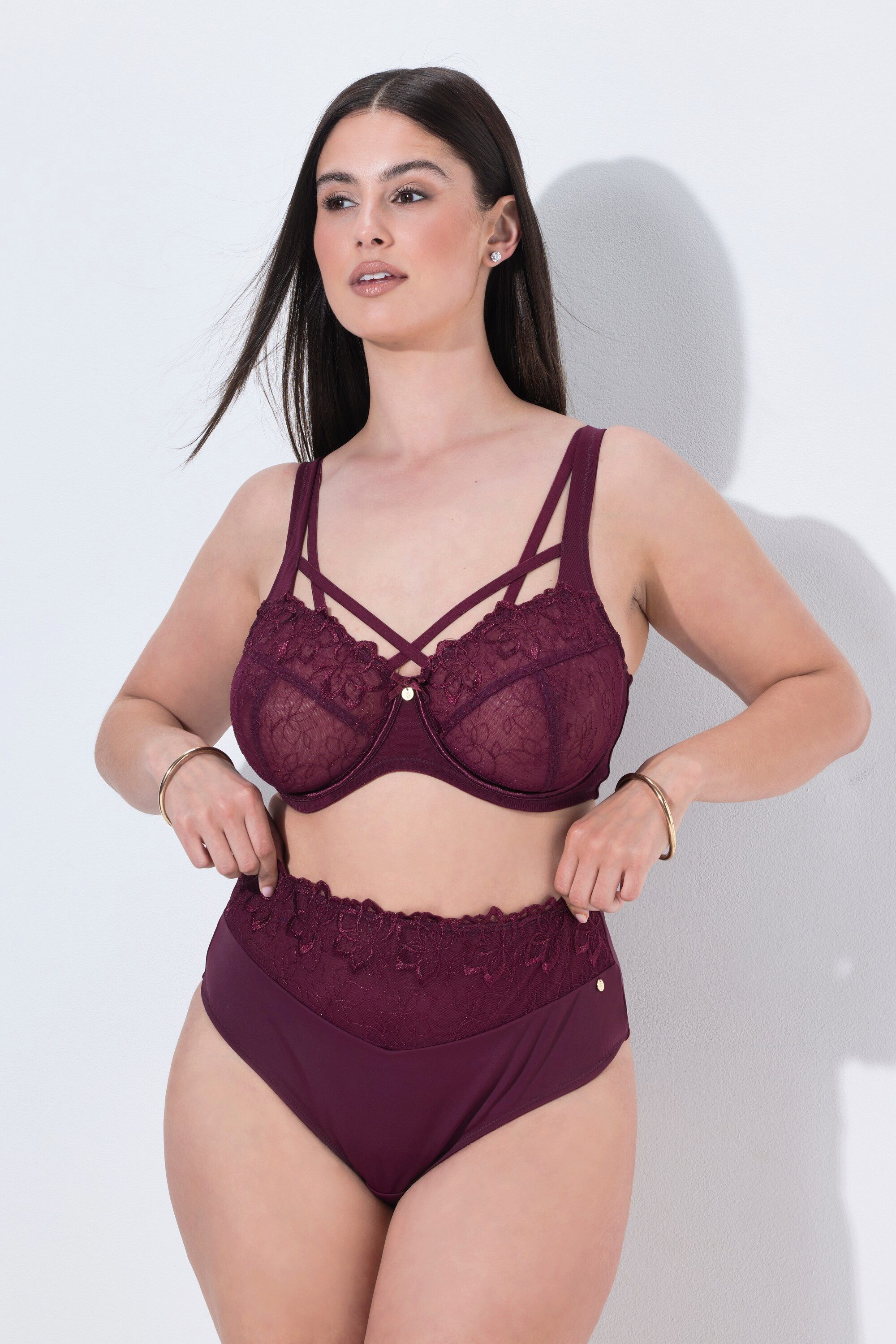 Ulla Popken Slip TruYou Stringpanty Spitze Mikrofaser