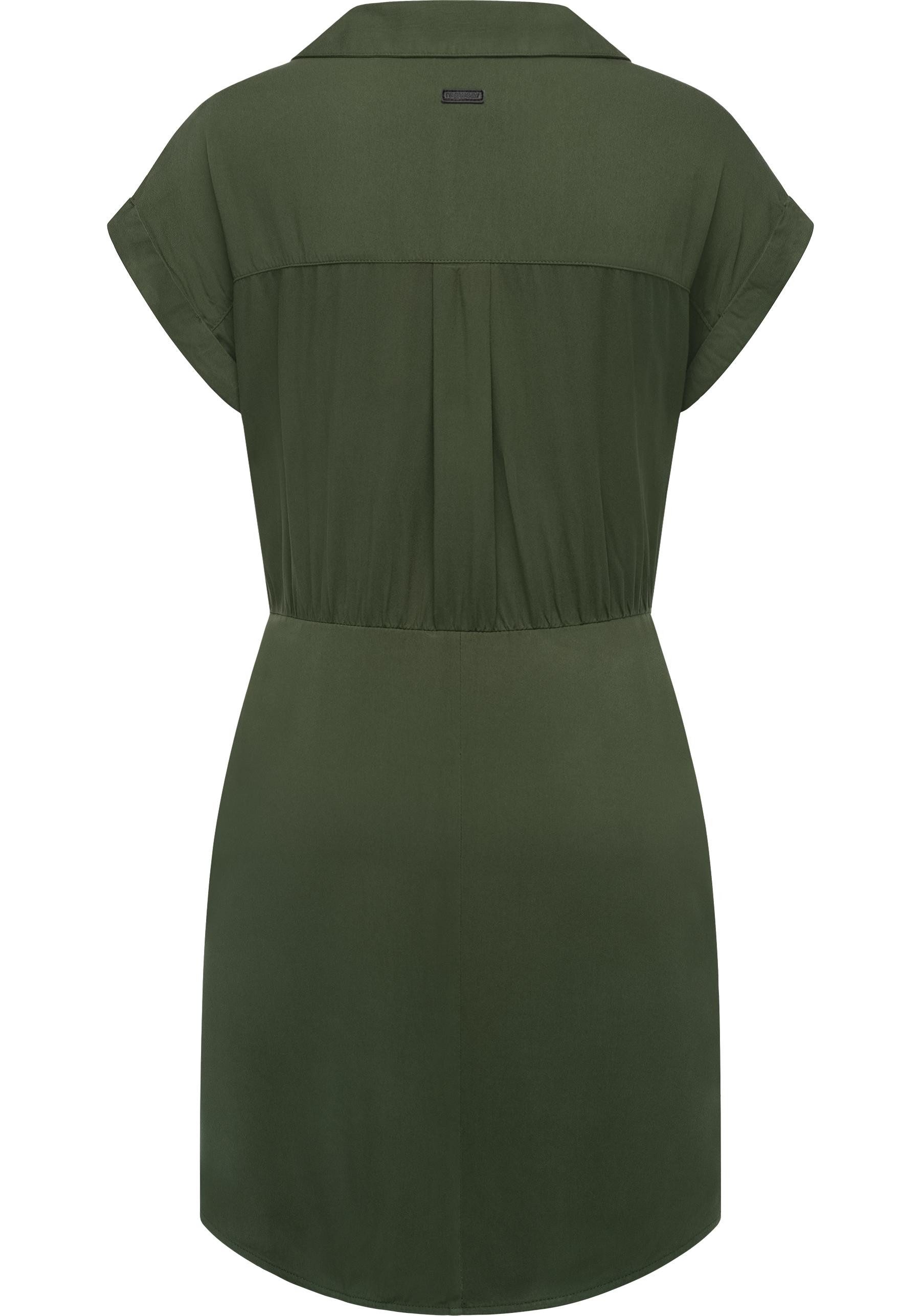 Ragwear Blusenkleid Bahaya stylisches Damen Sommerkleid mit Bindeband