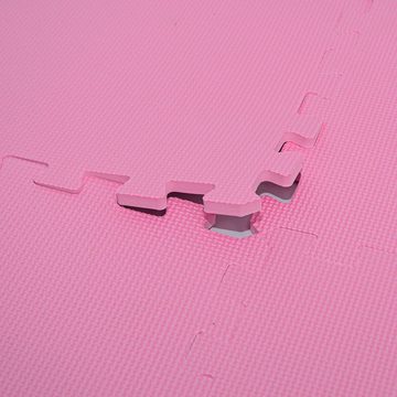 LittleTom Puzzlematte 18 Teile Baby Kinder Puzzlematte ab Null - 30x30cm, pink schwarze Kindermatte