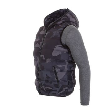 Ital-Design Wendejacke Herren Freizeit Weste Kapuze Beidseitig Tragbar Jacke in Camouflage