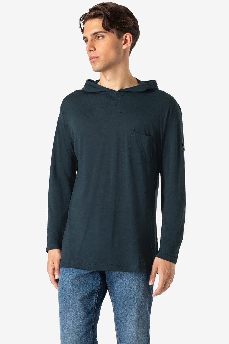 SUPER.NATURAL Hoodie Merino Hoodie M SUMMER HOODIE bequemer Merino-Materialmix