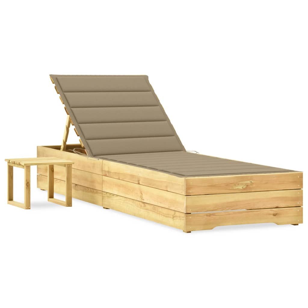 vidaXL Gartenliege Garten-Sonnenliege mit Tisch und günstig online kaufen
