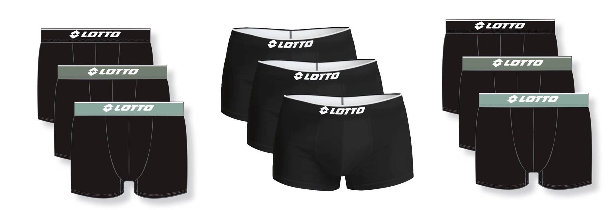 Lotto Boxershorts Herren Comfort Boxershorts 9er-Pack Basic (9 Stück)