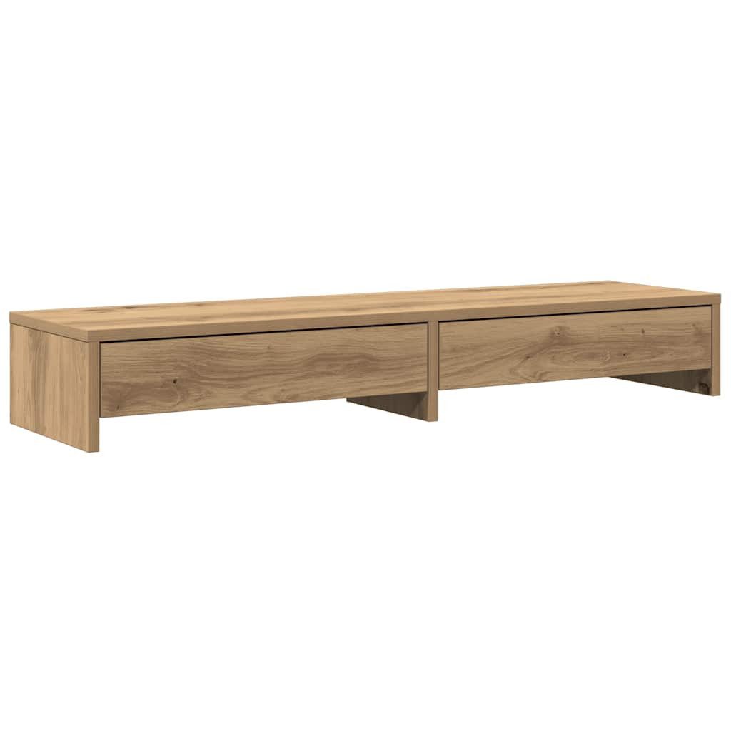 vidaXL Monitorständer Monitorständer mit Schubladen Artisan-Eiche 100x27x15 cm
