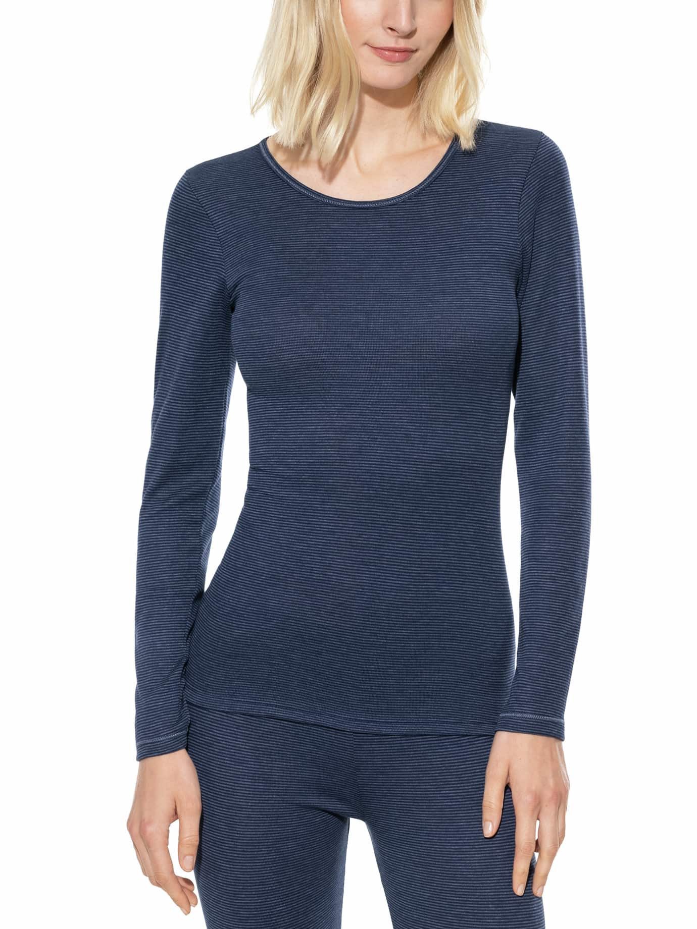 Walbusch Langarmshirt Damen Thermo-Langarmshirt Rundhals Langarm Baumwollmix, Rundhals
