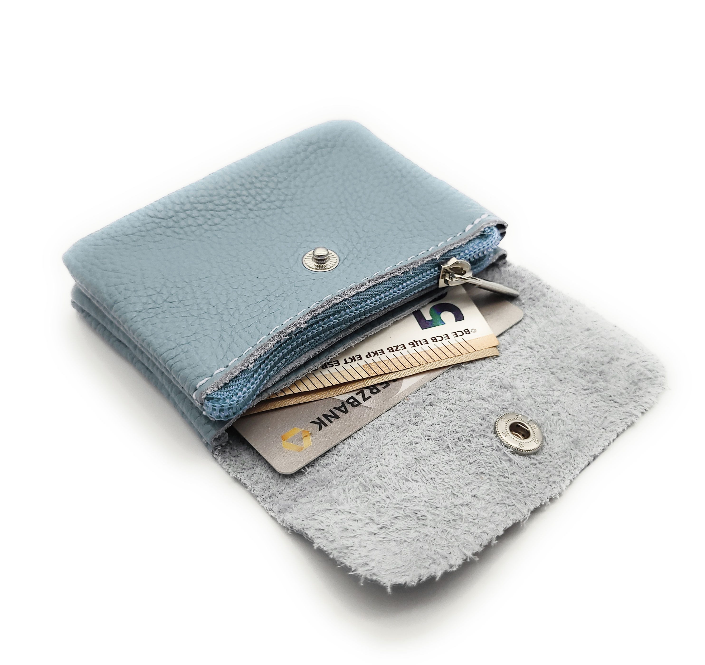 Lemasi Mini Geldbörse kleines echt Leder Portemonnaie, pures Leder, Made in Italy, Die minimalistische Börse, ideal für Urlaub und Alltag