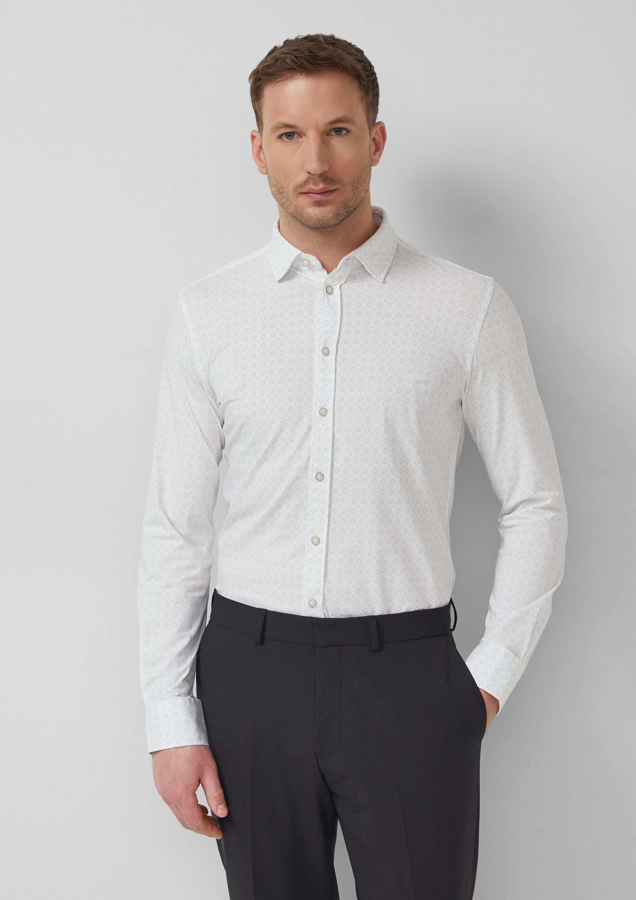 s.Oliver Langarmhemd Hemd Tailored Fit: Langarmhemd aus Edeljersey mit All-over-Print