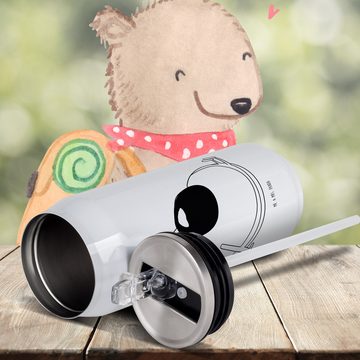 Mr. & Mrs. Panda Isolierflasche Avocado Schwangerschaft - Weiß - Geschenk, Vegan, Getränkedose, Babys, klappbares Mundstück