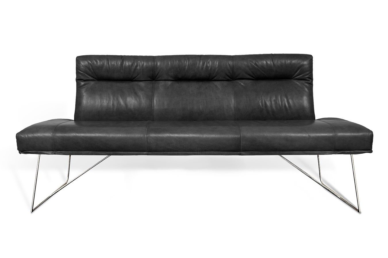 KFF Sitzbank Bank D-light 3-Sitzer Leder schwarz
