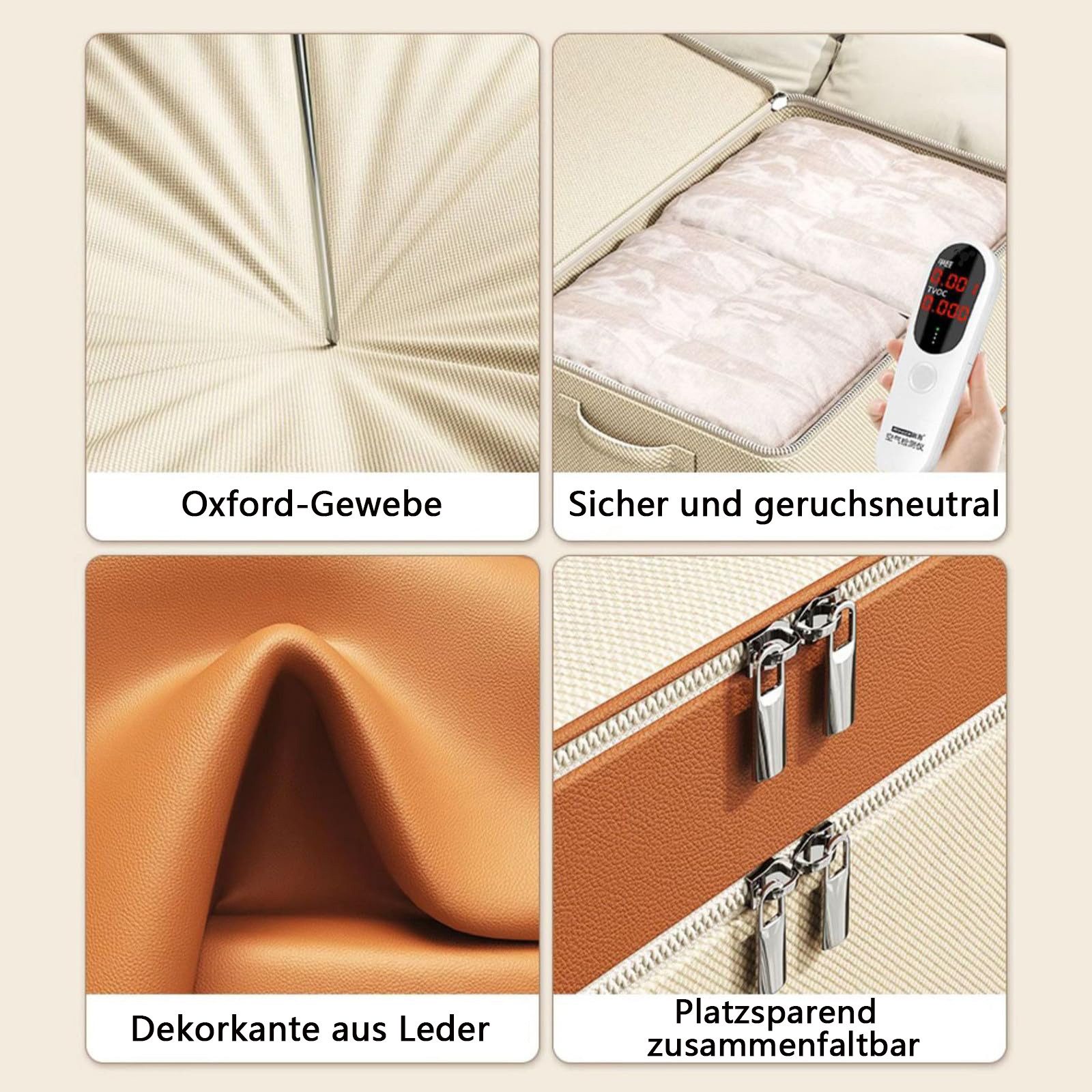 Coonoor Aufbewahrungskorb Faltbarer Aufbewahrungskorb für Kleidung mit Griff (1 St), für Spielzeug, Bücher, Schrank, Schlafzimmer, Zuhause