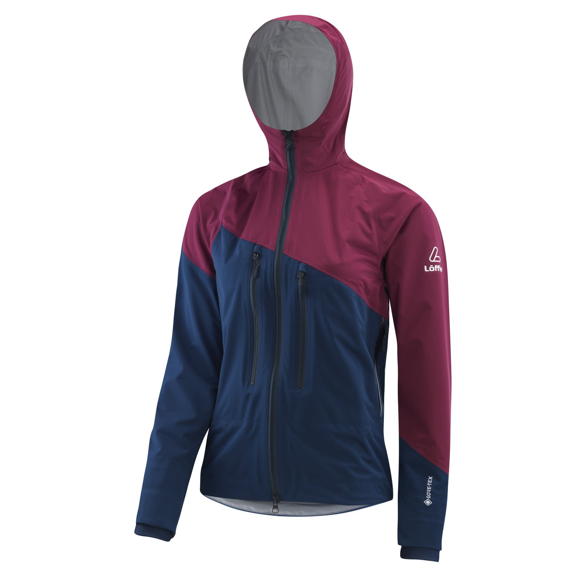 Löffler Winterjacke Löffler W Hooded Jacket Gtx® Active Damen Anorak Burgund/Blau