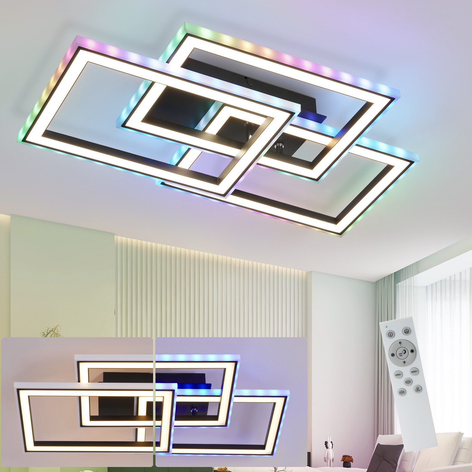 ZMH LED Deckenleuchte Whonzimmer RGB Deckenlampe günstig online kaufen