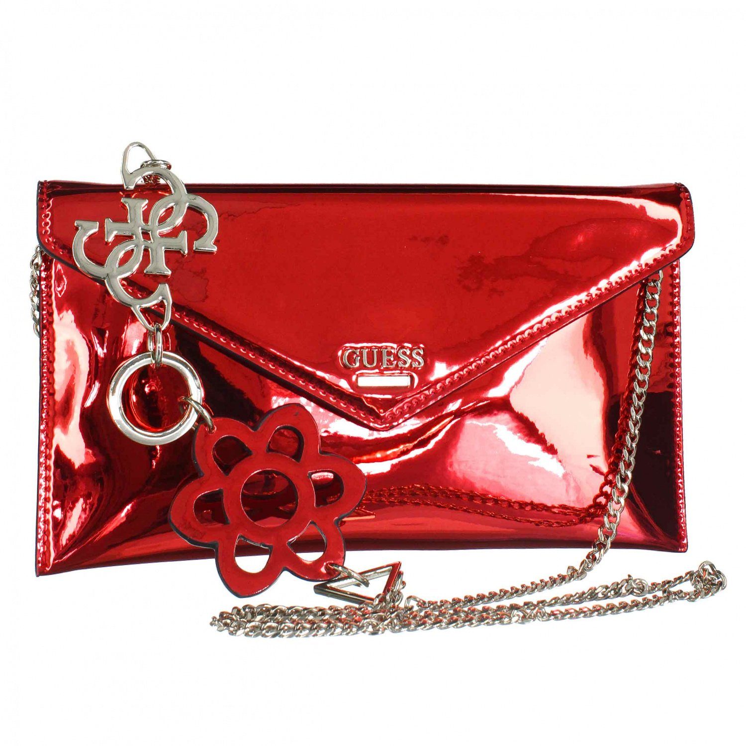 Guess Umhängetasche »GUESS Crossbody Clutch Spring Fling red« (Stück, 1tlg., Stück), Reißverschluss