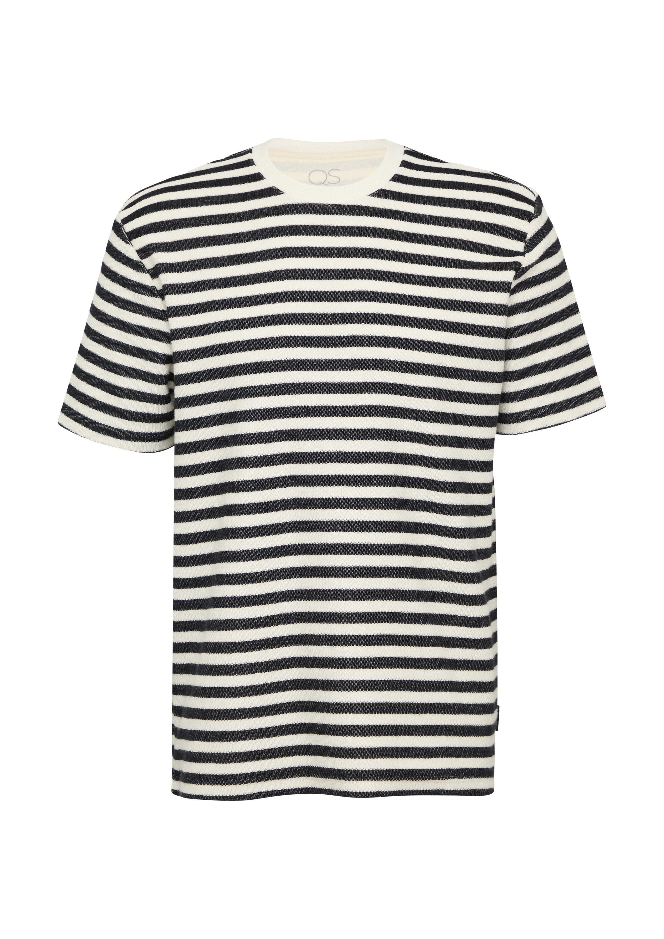 QS Kurzarmshirt T-Shirt Gestreiftes T-Shirt aus Sweat-Material günstig online kaufen