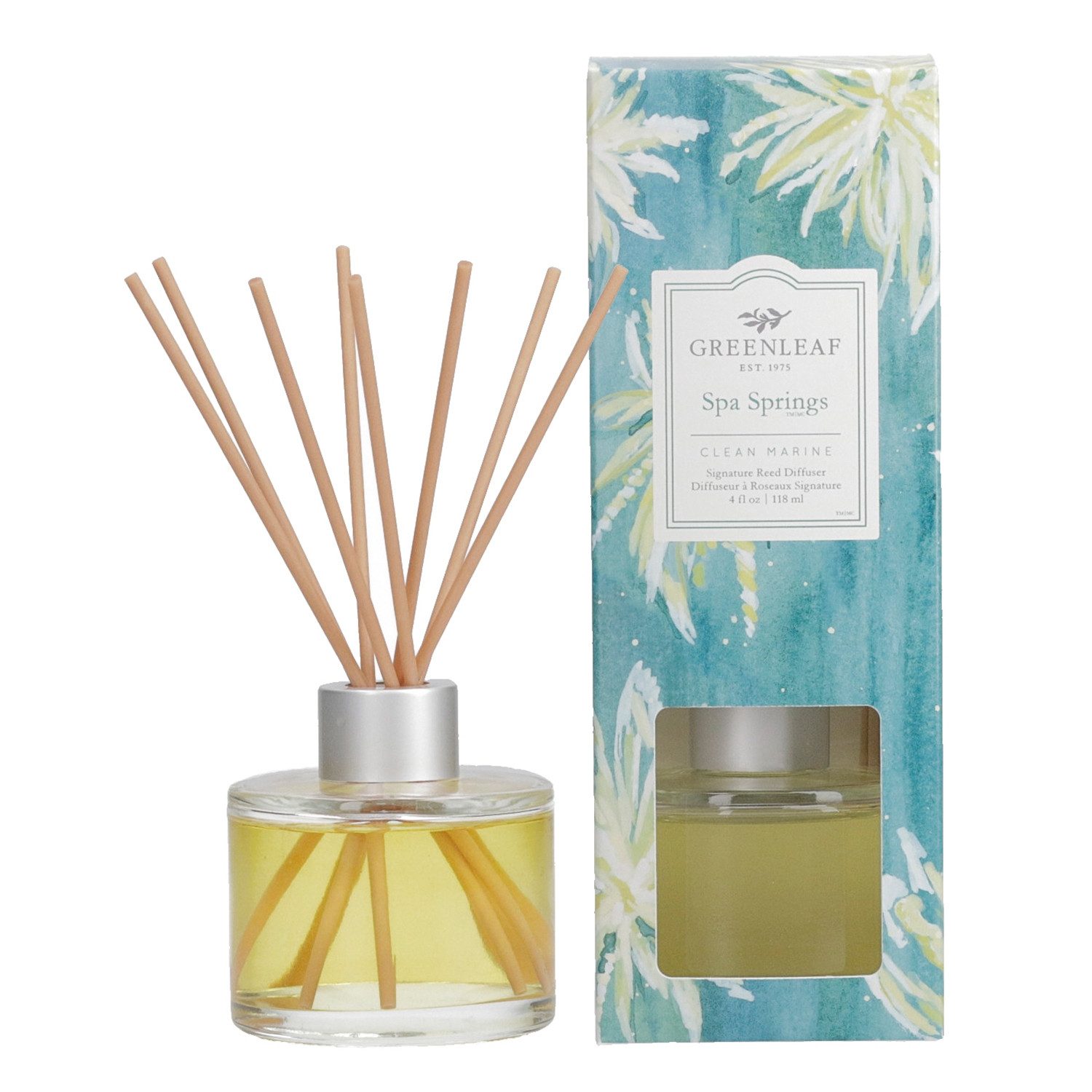 Greenleaf Raumduft Spa Springs 118 ml (1-St), Greenleaf – Aromatischer Reed Diffuser