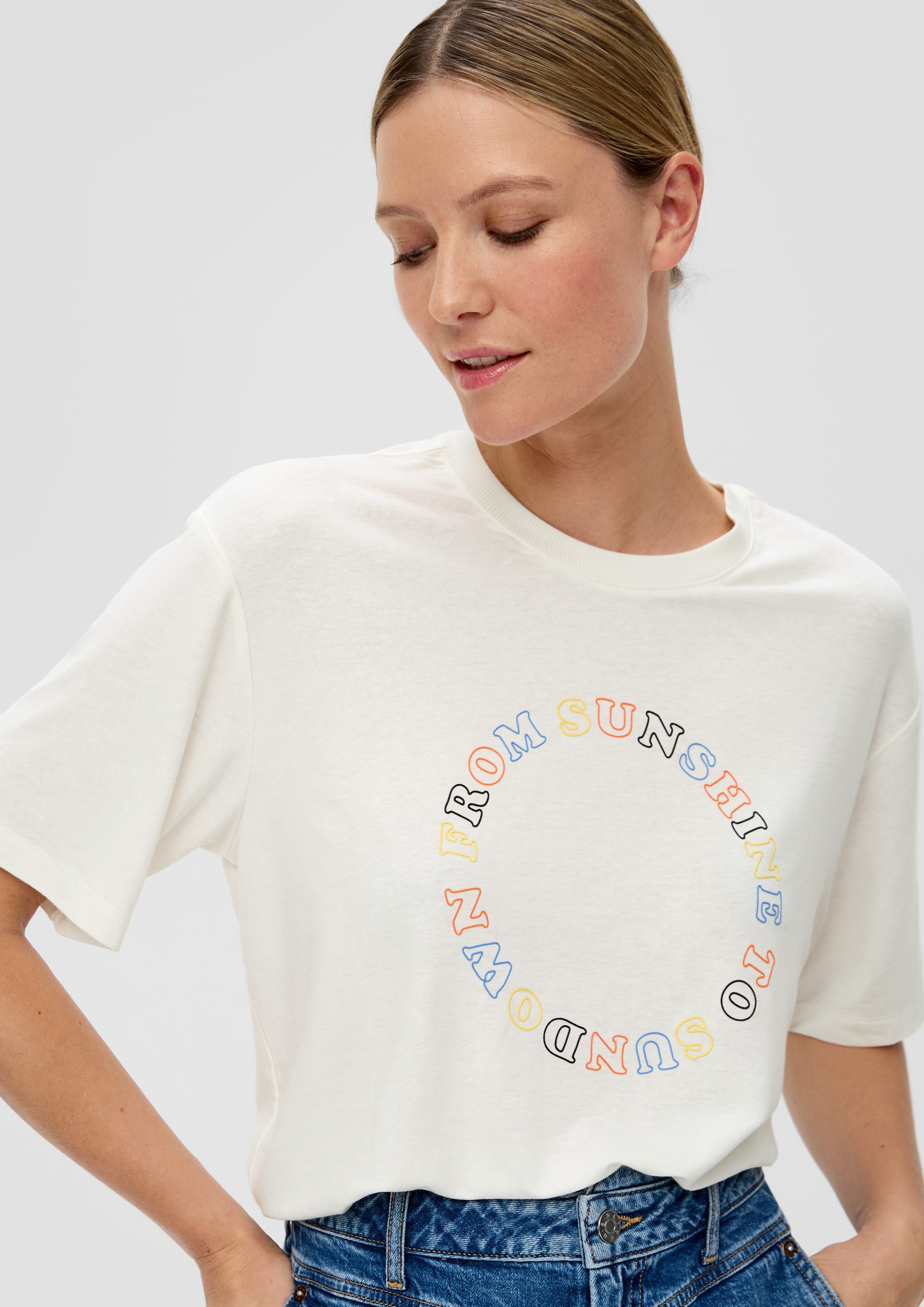 s.Oliver Kurzarmshirt T-Shirt aus Leinenmix mit günstig online kaufen
