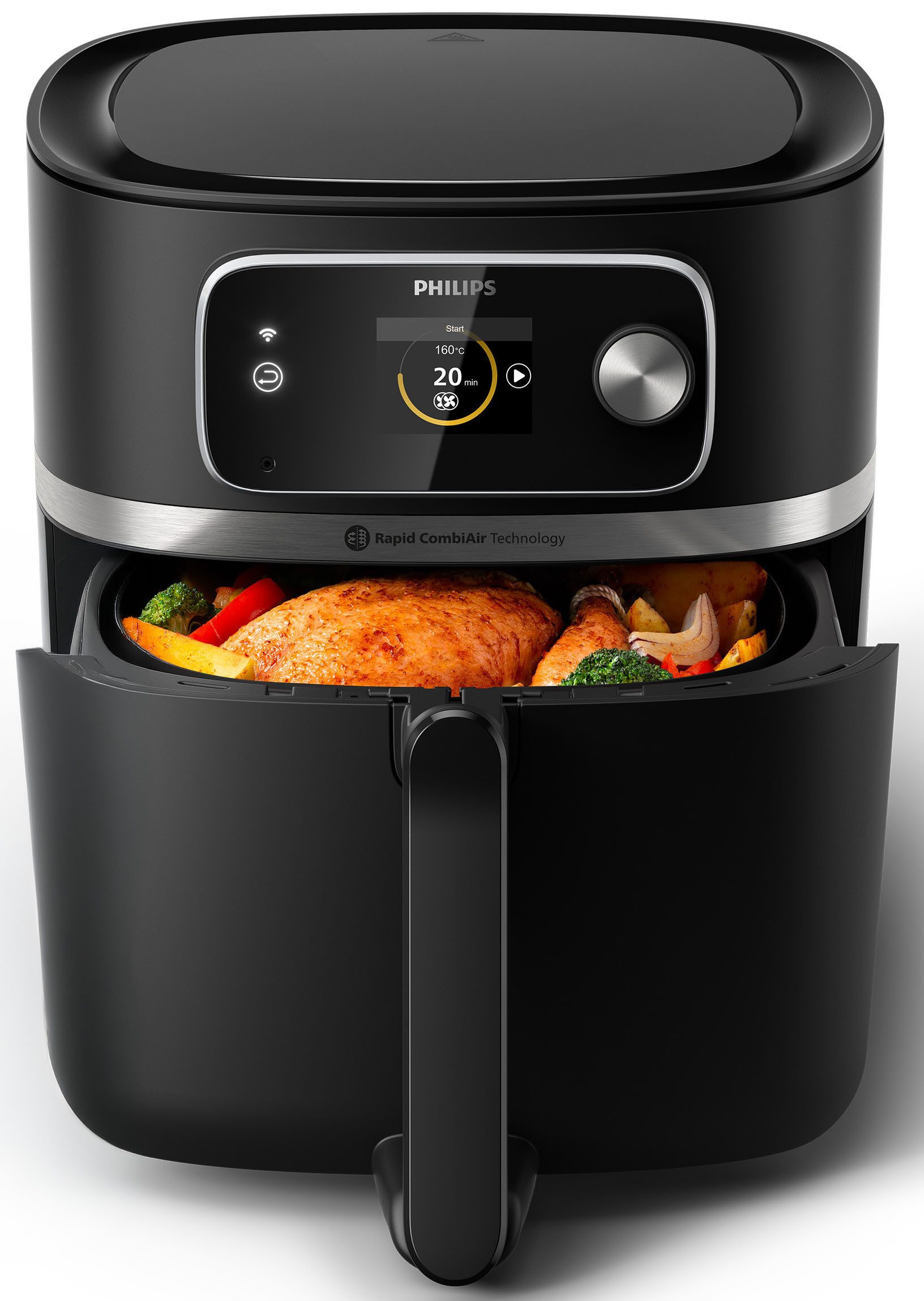 Philips Heißluftfritteuse HD9880/90 Airfryer XXL, 8,3 l, 2000 W, mit WiFi Konnektivität, 50 AutoCook Programmen und Warmhaltefunktion