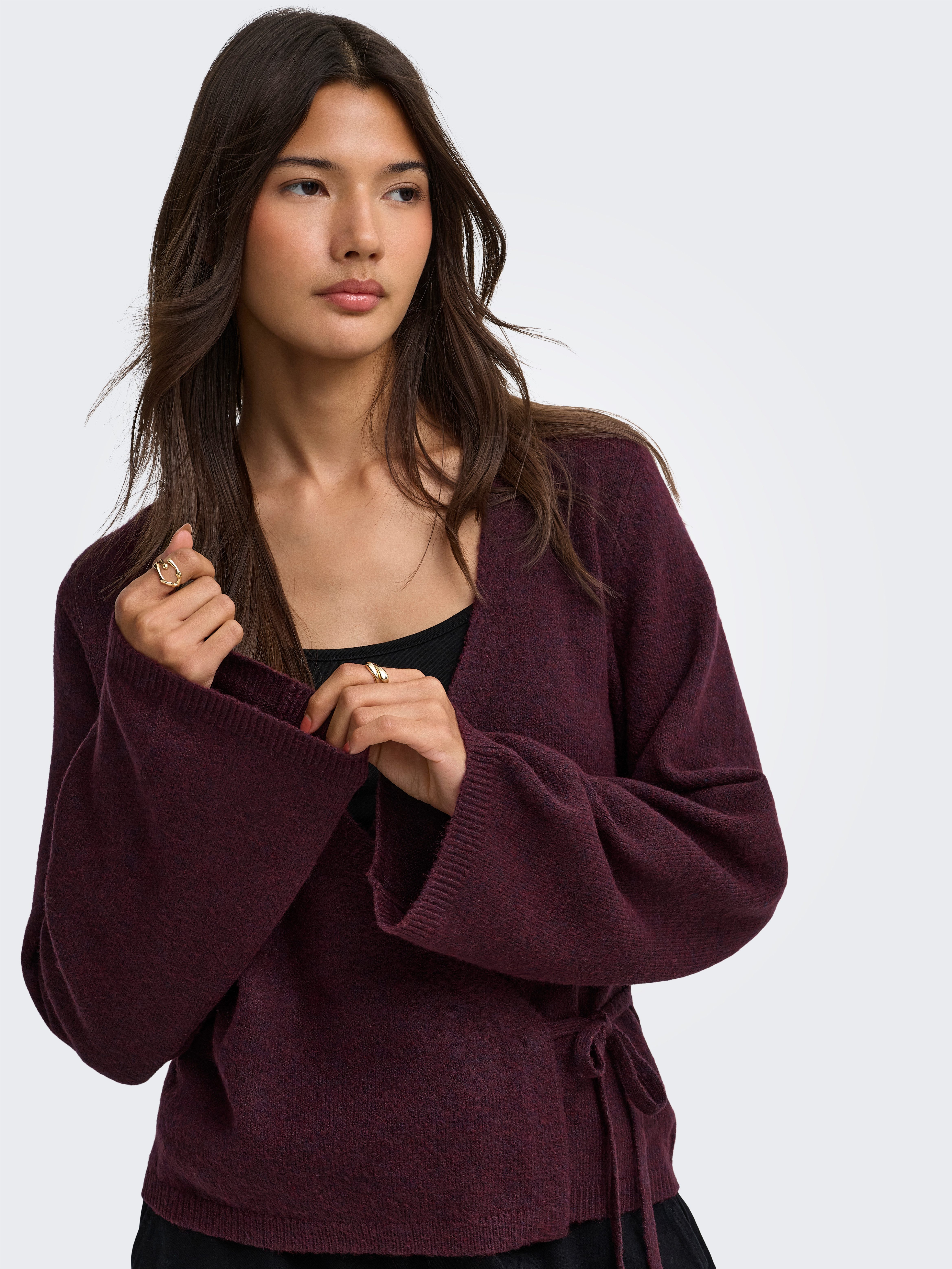 JDY Strickjacke JDYSUPER BECKY L/S WRAP CARDI KNT NOOS Materialmix – Bild 3 von 5