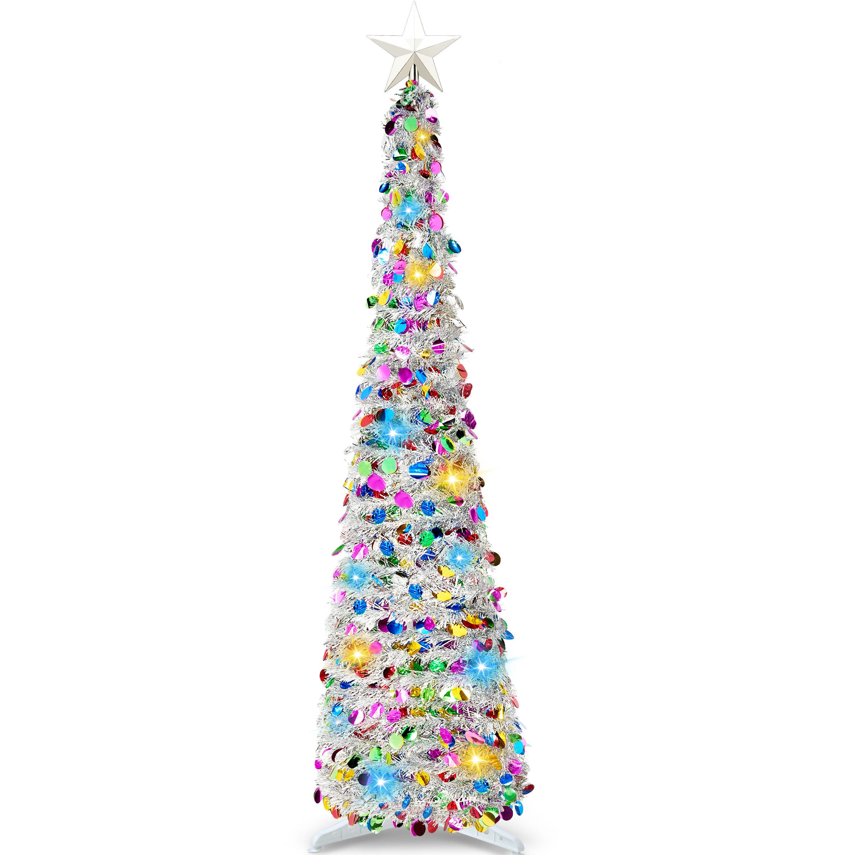 Joiedomi Künstlicher Weihnachtsbaum JOIEDOMI 5 Fuß Pop-up-Bleistift-Weihnachtsbaum-Lametta