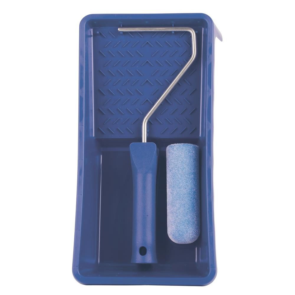 mako Farbroller Acrylroller-Set Superflock, 10 cm Roller mit Farbwanne, 3 Stern