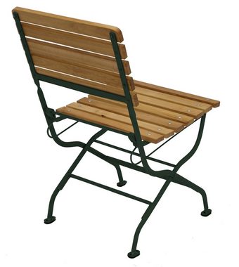 DEGAMO Garten-Essgruppe PASSAU, (5-tlg), (2x Stuhl, 2x Sessel, 1x Tisch 70x110cm), Gestell grün + Robinie