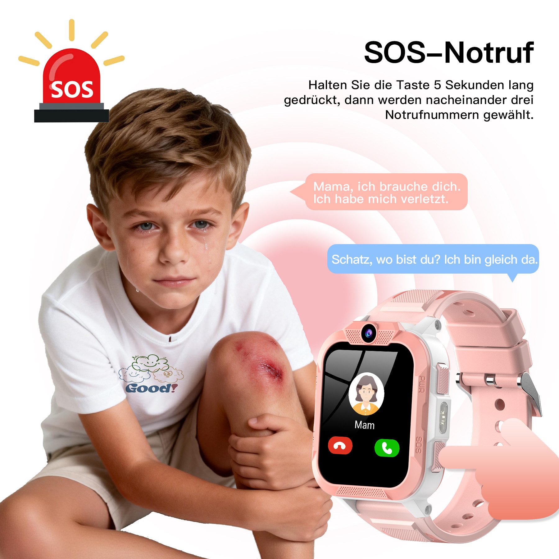 blackview Kinder mit GPS und Telefon 4G,7-Tage Akku,SOS-Notruf, IP68 Wasserdicht Smartwatch