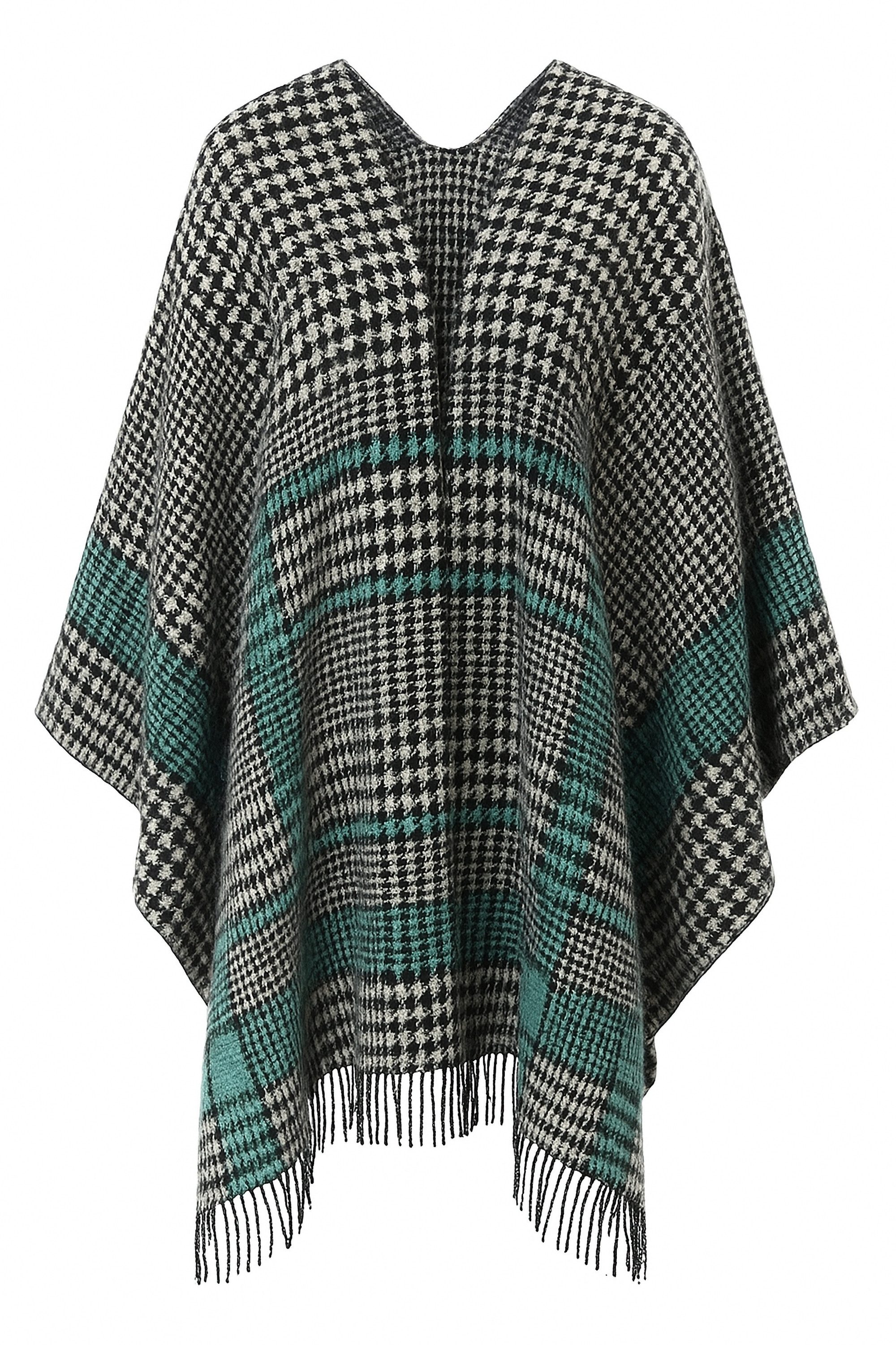 COLLEZIONE ALESSANDRO XXL-Schal Hahnentritt, (1-St), schwarz-weiß mit braun