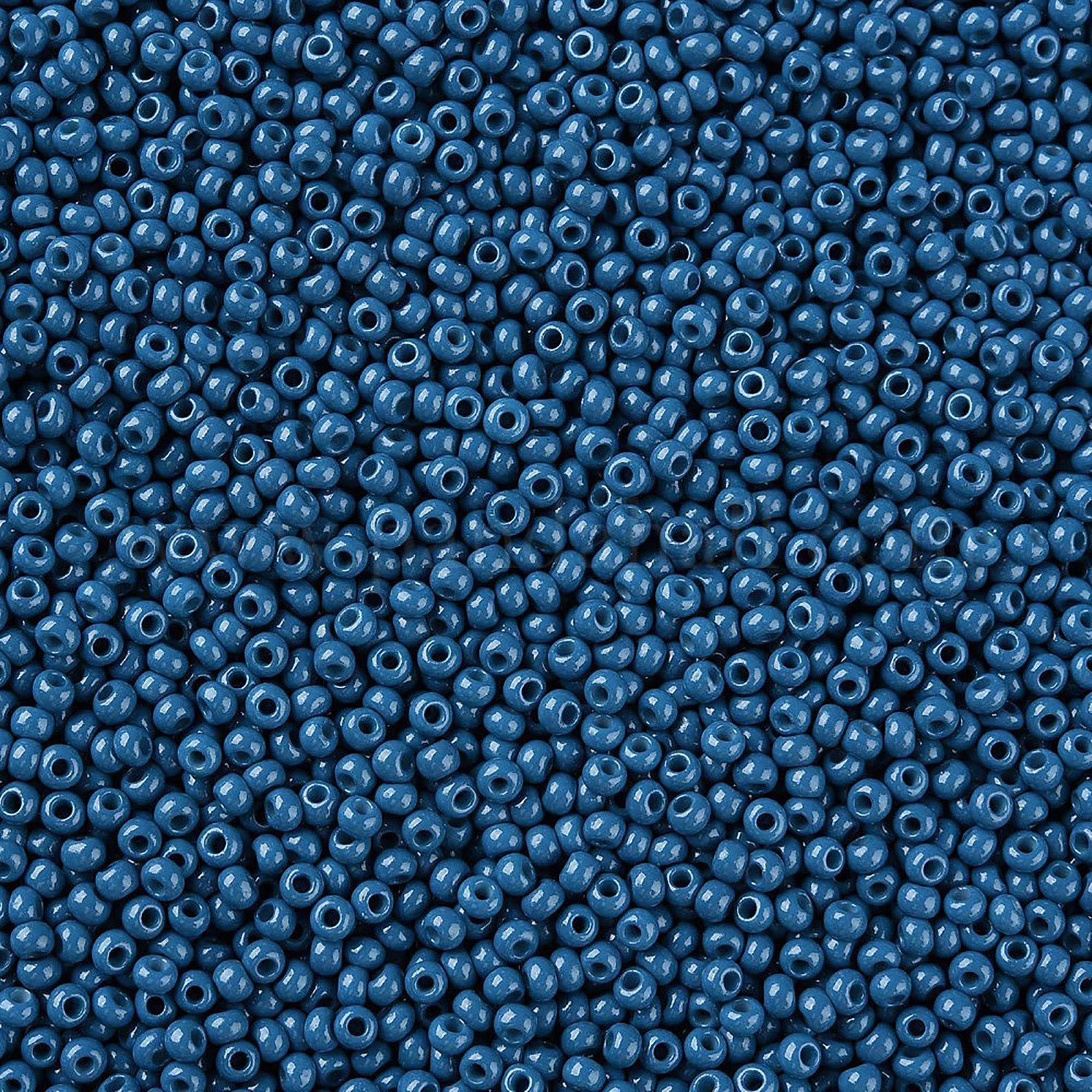 maDDma Bastelperlen 50g Rocailles Glasperlen ca. 2,3x1,5mm 1mm Bohrung Perlen Schmuck, azurblau