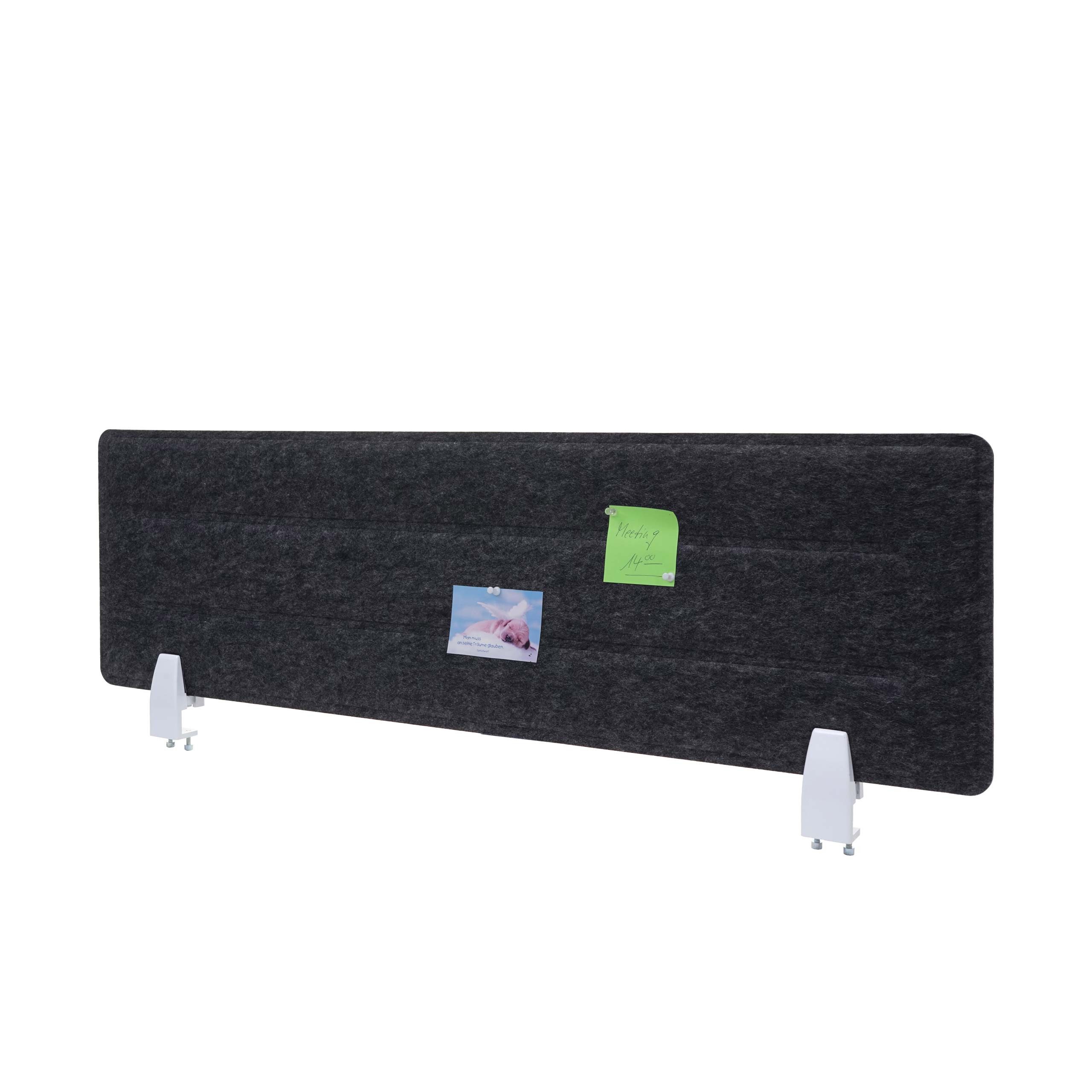 PROREGAL® Sichtschutzbefestigung Tischtrennwand 30x100x1cm Schallschutz Stoff/Textil mit Prägung