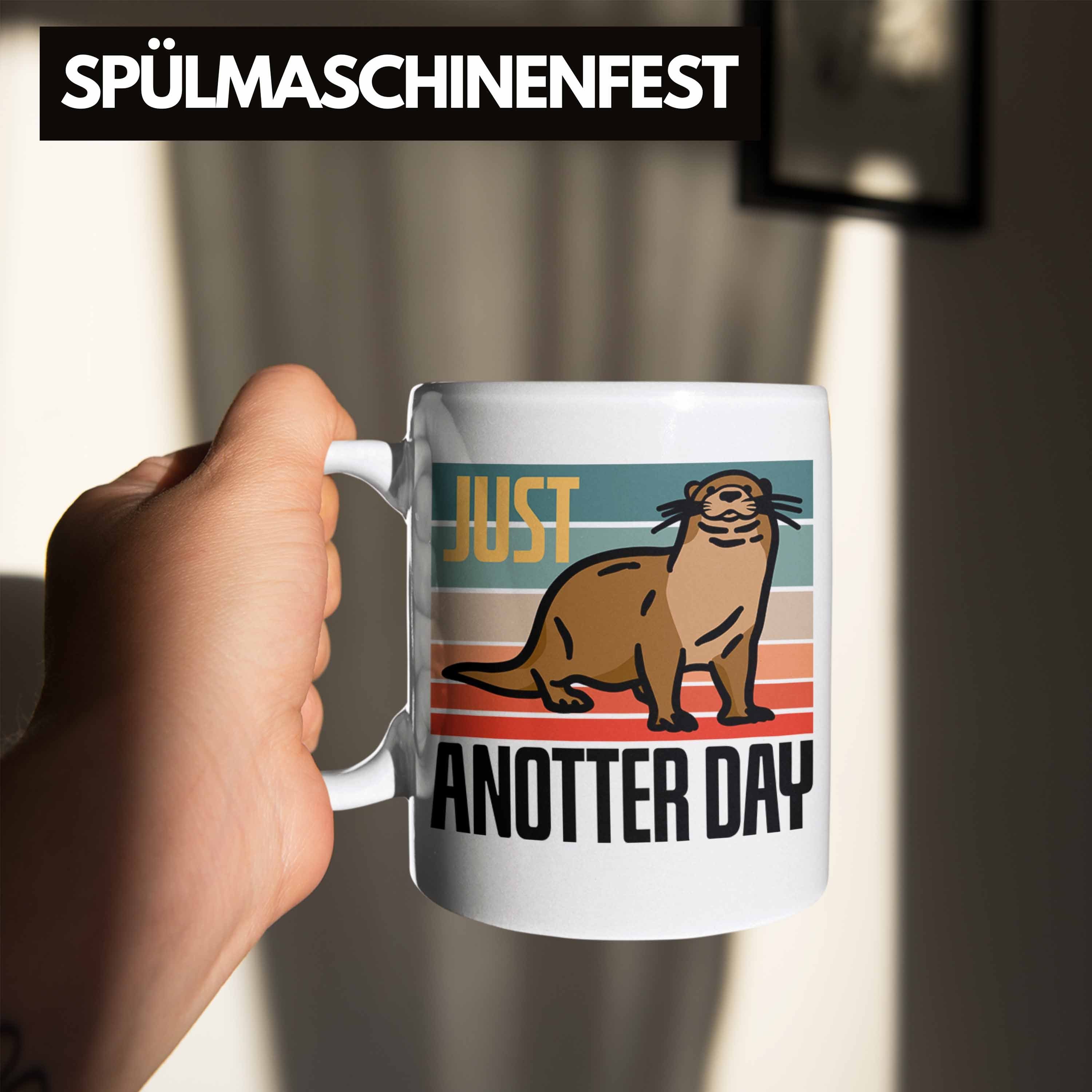 Tasse Trendation Lustige Tasse Otter Day" für Anotter Tierliebhaber Weiss Geschenk "Just