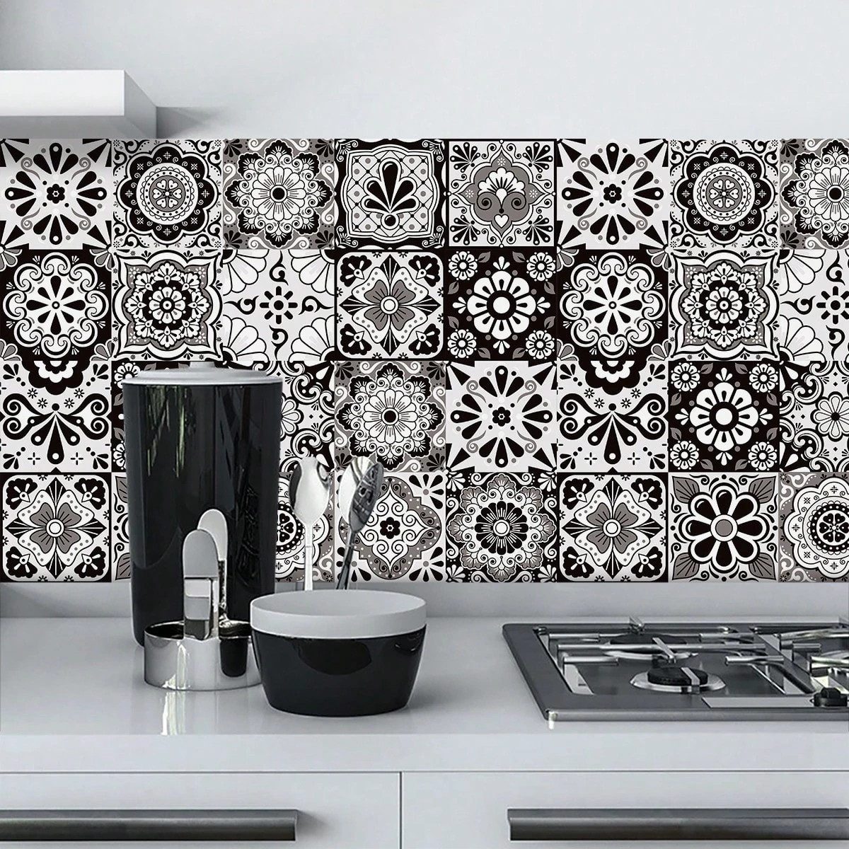 HomeBella Fliesenaufkleber Selbstklebende Fliesenfolie abziehbar und rückstandsfrei