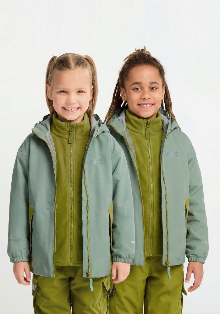 Jack Wolfskin 3-in-1-Funktionsjacke ICELAND 3IN1 JKT K Langarm-Design, aus Polyester, in Größen von 104 bis 176